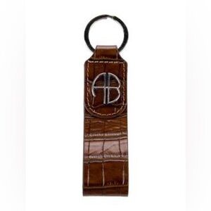 Anine Bing Brown Croc-Embossed Key Holder